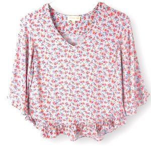 CYNTHIA ROWLEY Floral Ruffle Blouse Size XS